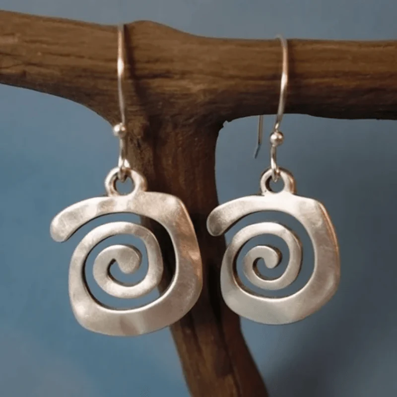 Boucles d'oreilles Labyrinthe carré vintage