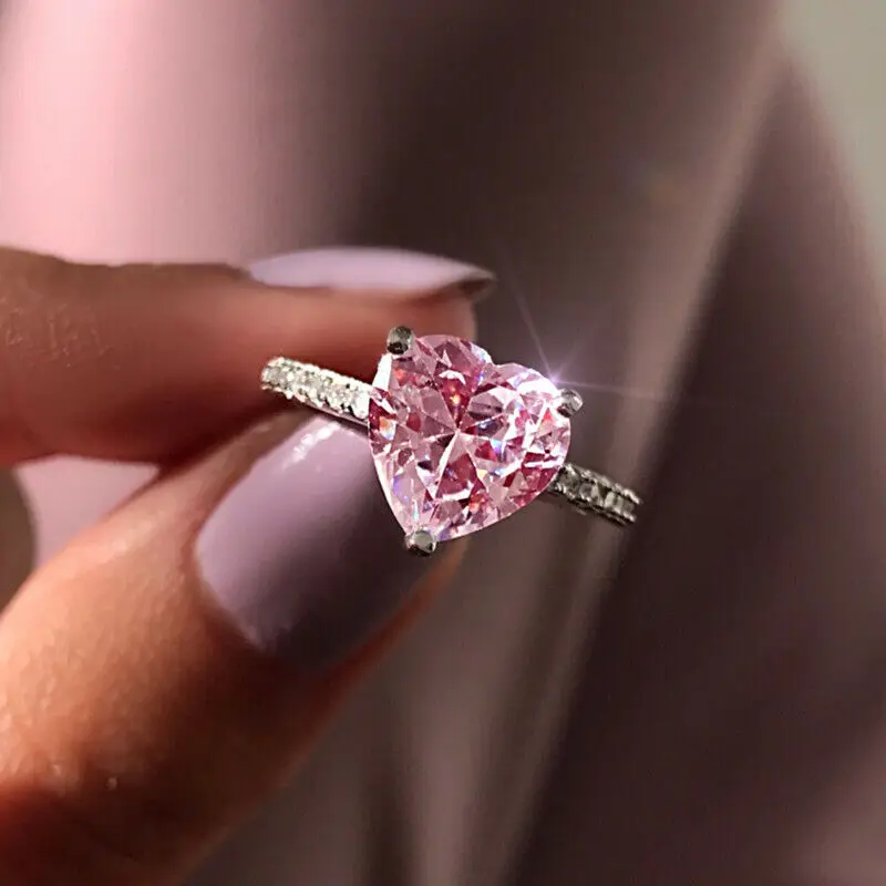 Bague Cœur Rose Élégante