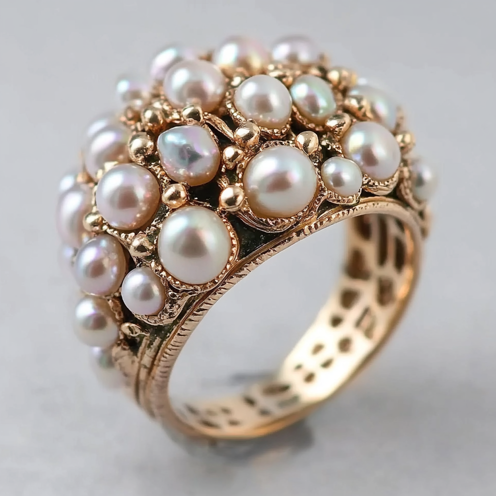 Bague Poire Nacre Vintage
