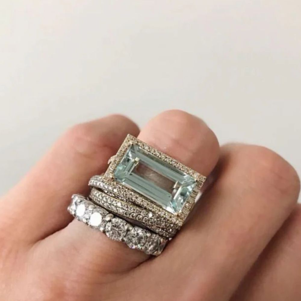 Parure de Bagues Vintage en Argent et Turquoise