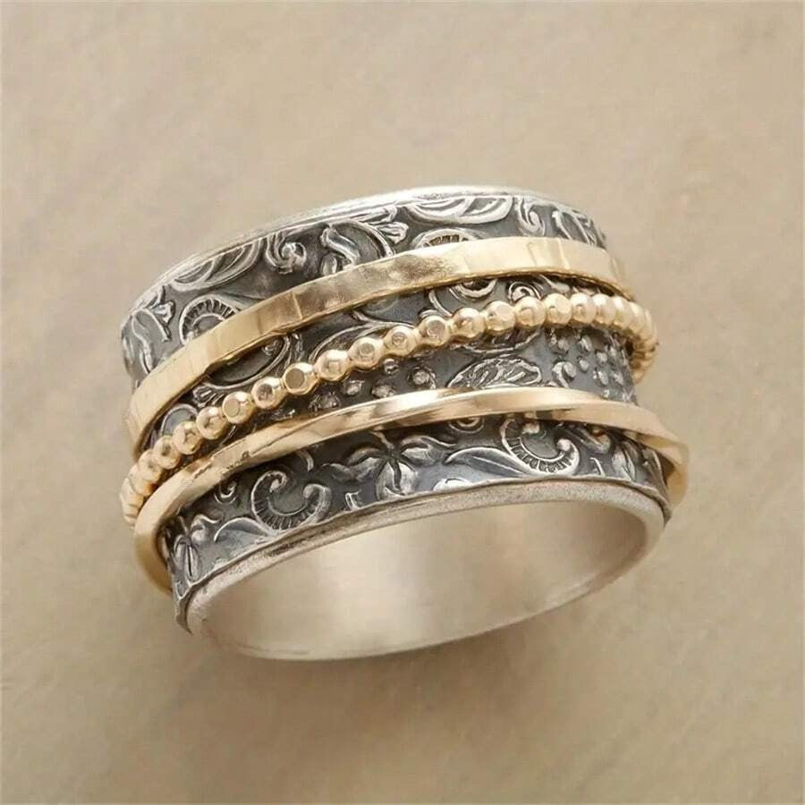Bague vintage Or Rose & Argent