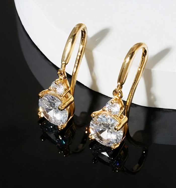 Boucles d'oreilles pendantes vintage en cristal