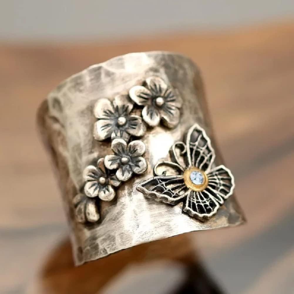 Bague Fleur Vintage Plaqué Argent