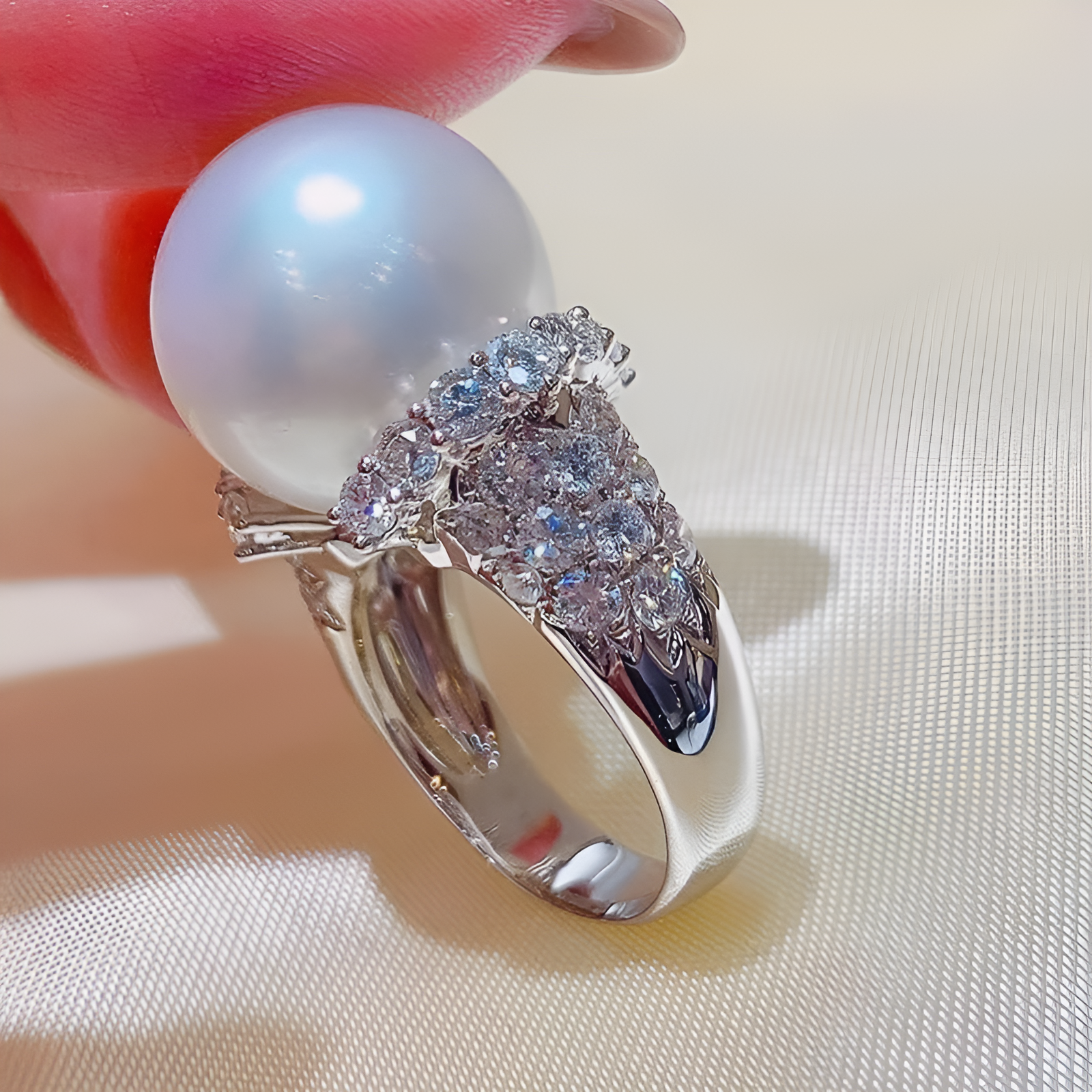 Bague en diamant Perle Blanche