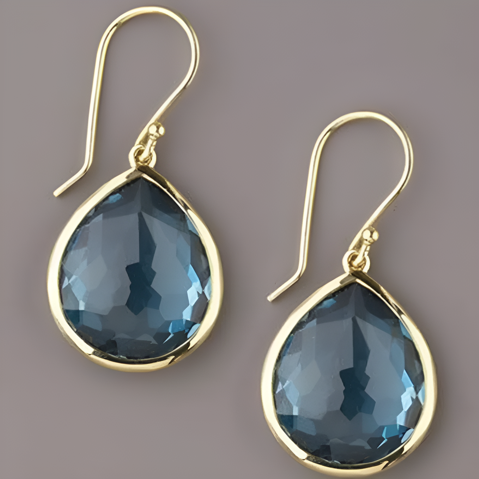 Boucles d'oreilles en cristal goutte d'eau bleu