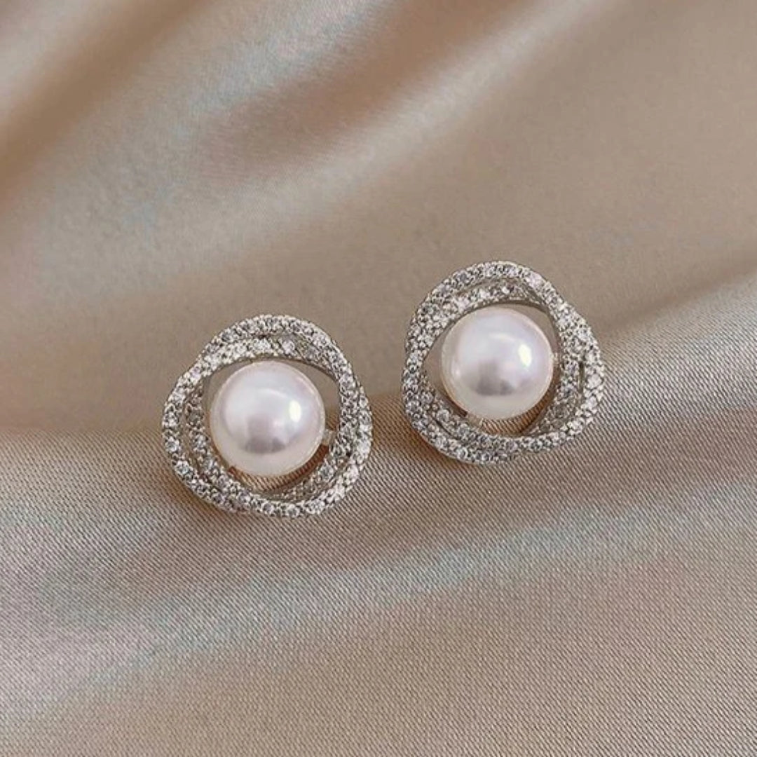 Boucles d'oreilles élégantes en perles spirale lumineuses
