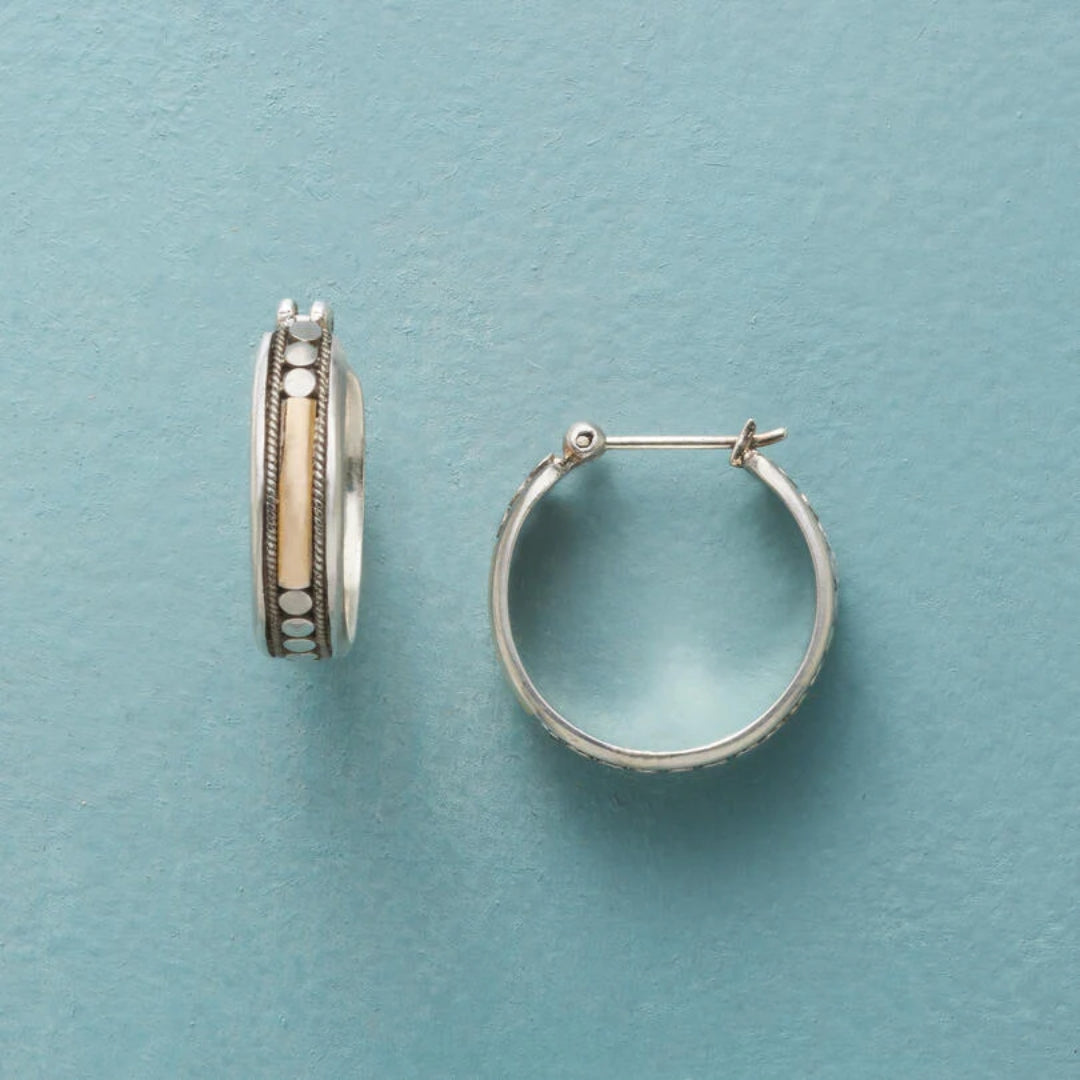 Boucles d'oreilles créoles vintage en argent, petites