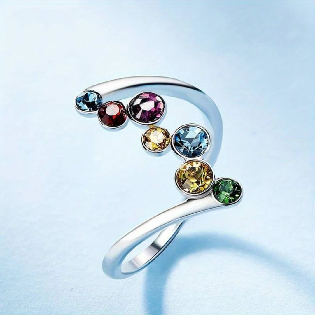 Bague vintage en pierres colorées