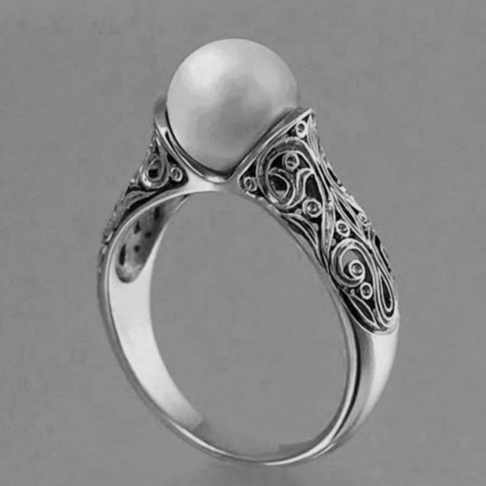Bague Vintage Perle Argent