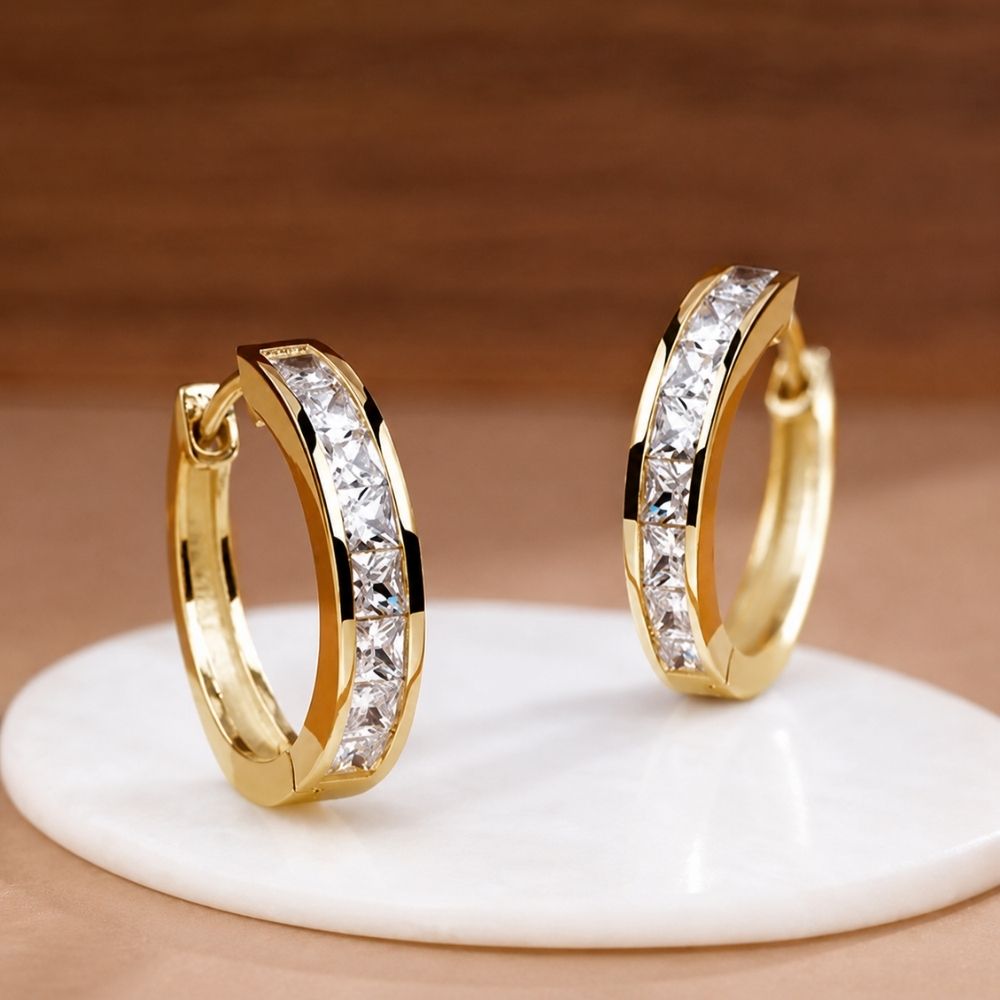 Boucles d'oreilles chic Or et Cristal
