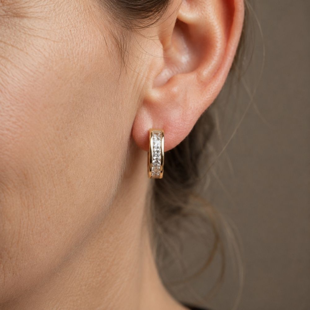 Boucles d'oreilles chic Or et Cristal