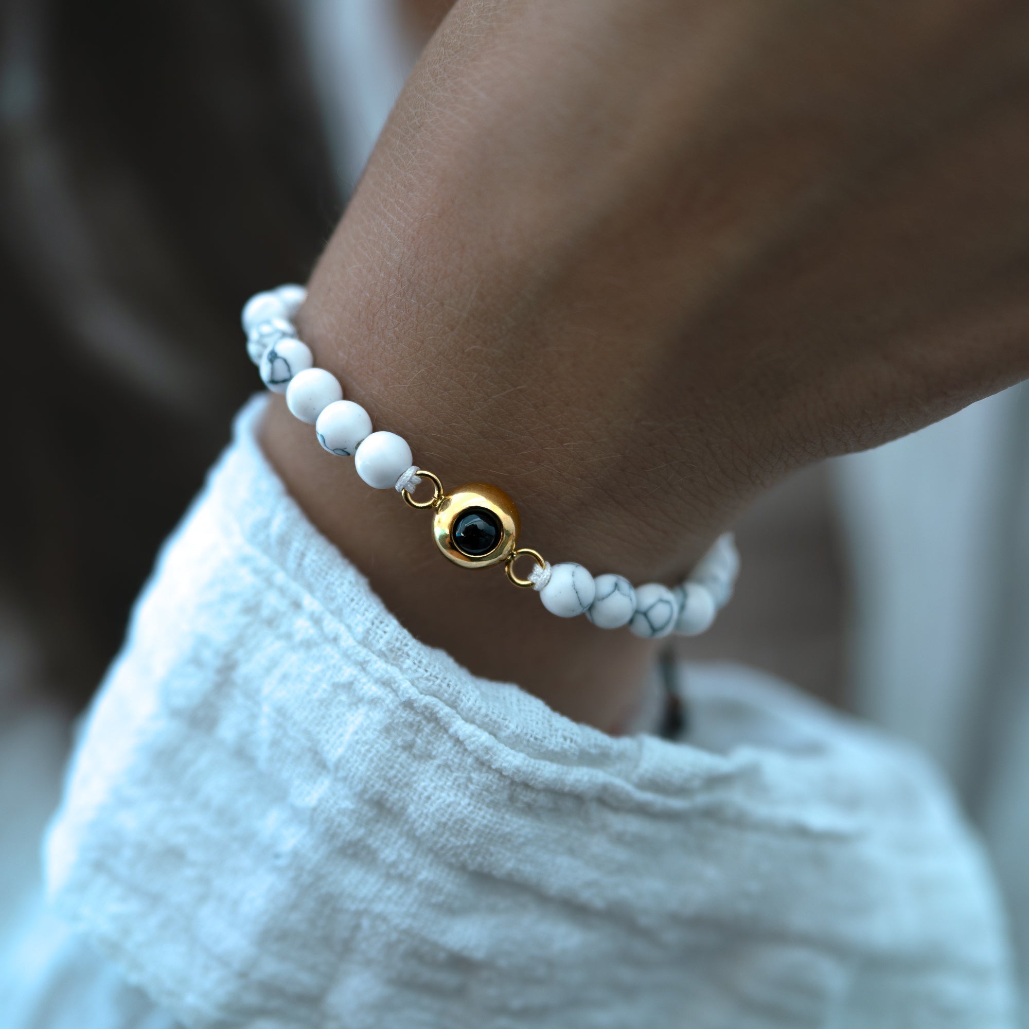 Gepersonaliseerde fotoarmband met jouw foto - Parelketting