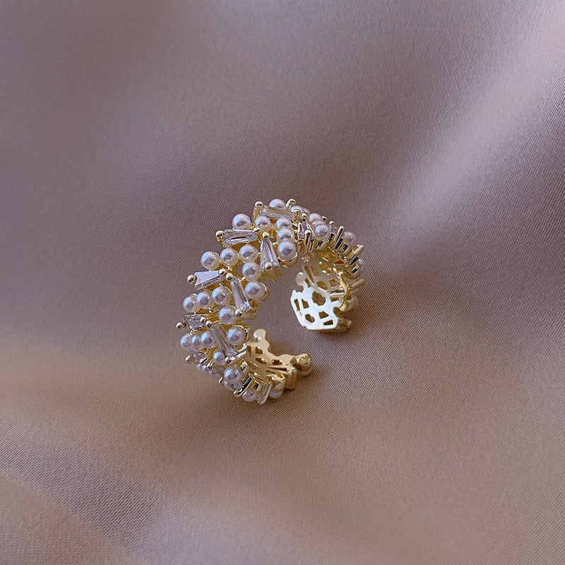 Bague de luxe en or avec perle