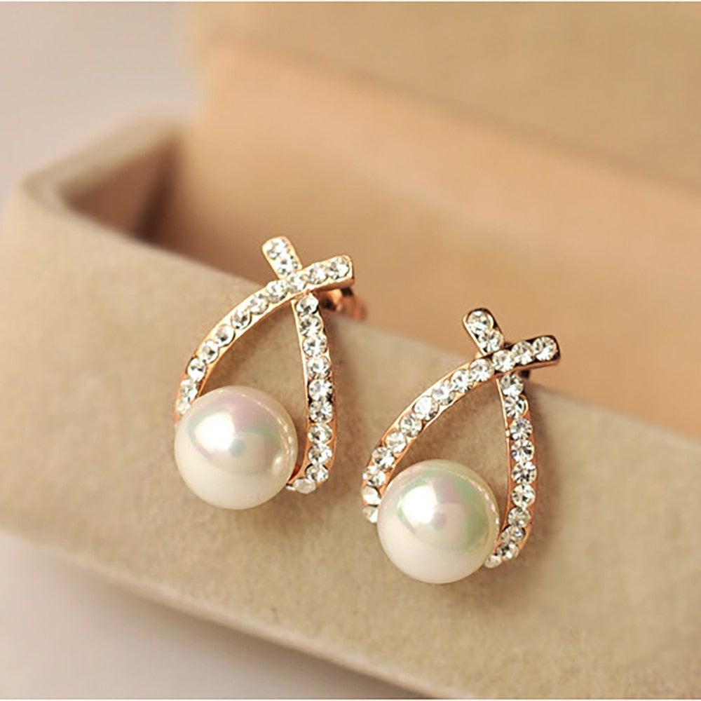 Boucles d'oreilles perles à paillettes