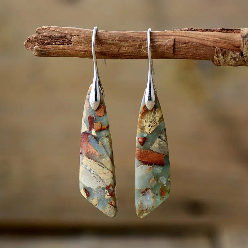 Boucles d'oreilles vintage en pierre naturelle