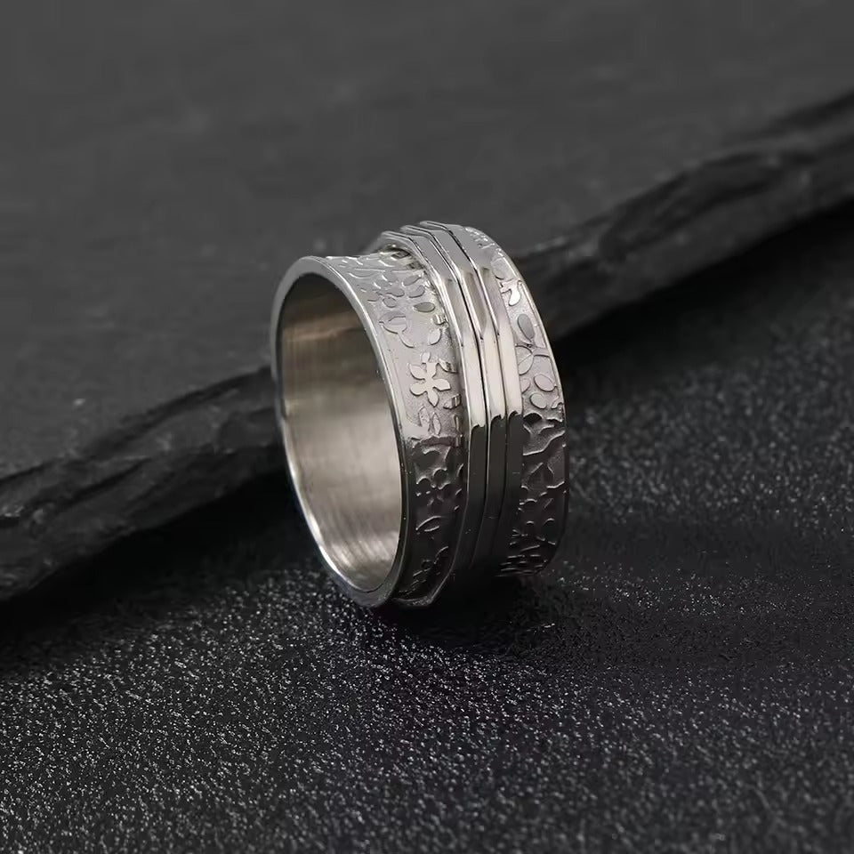 Bague vintage Spinner fine or et argent