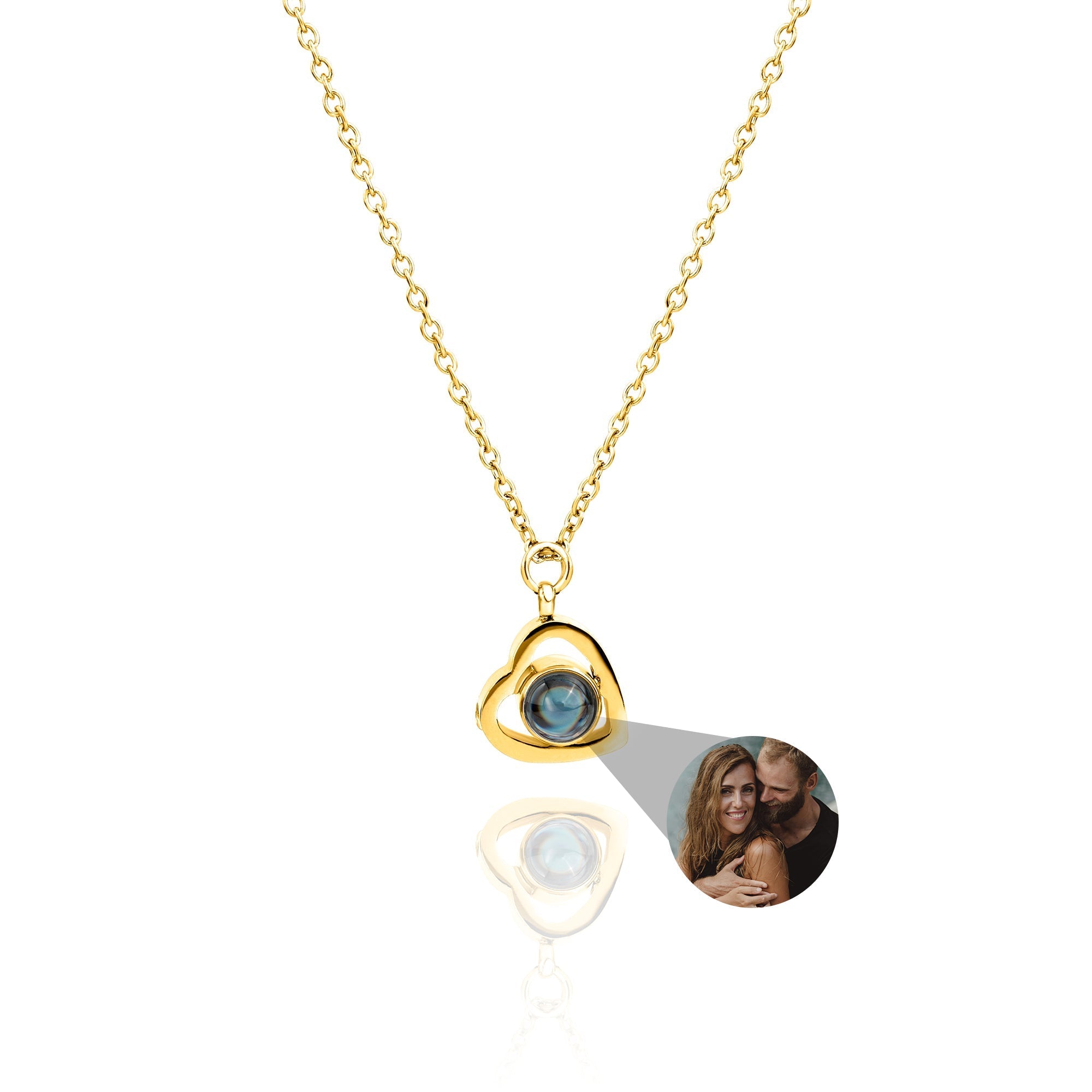 Collier photo personnalisé en forme de cœur