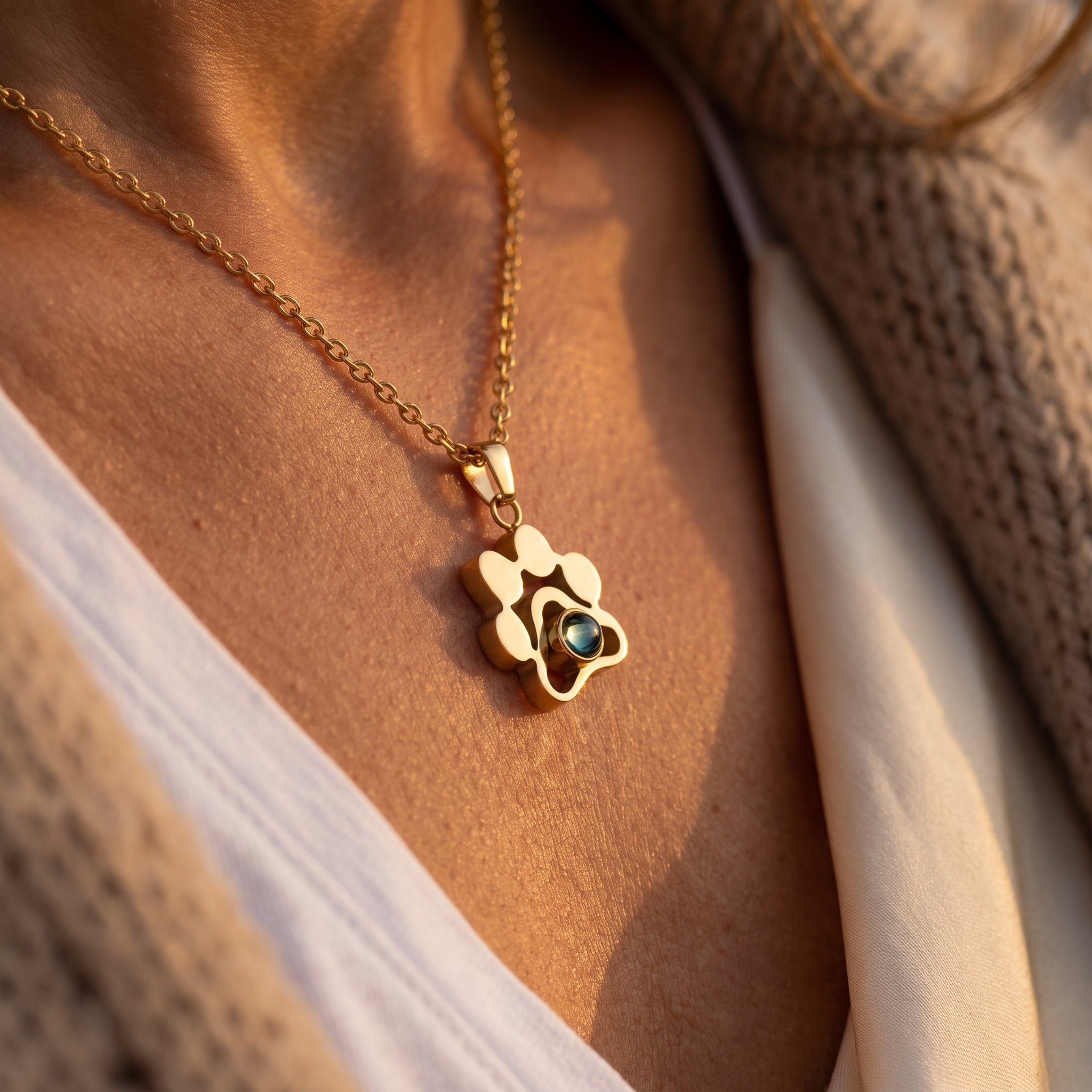 Collier photo personnalisé - Patte de chien