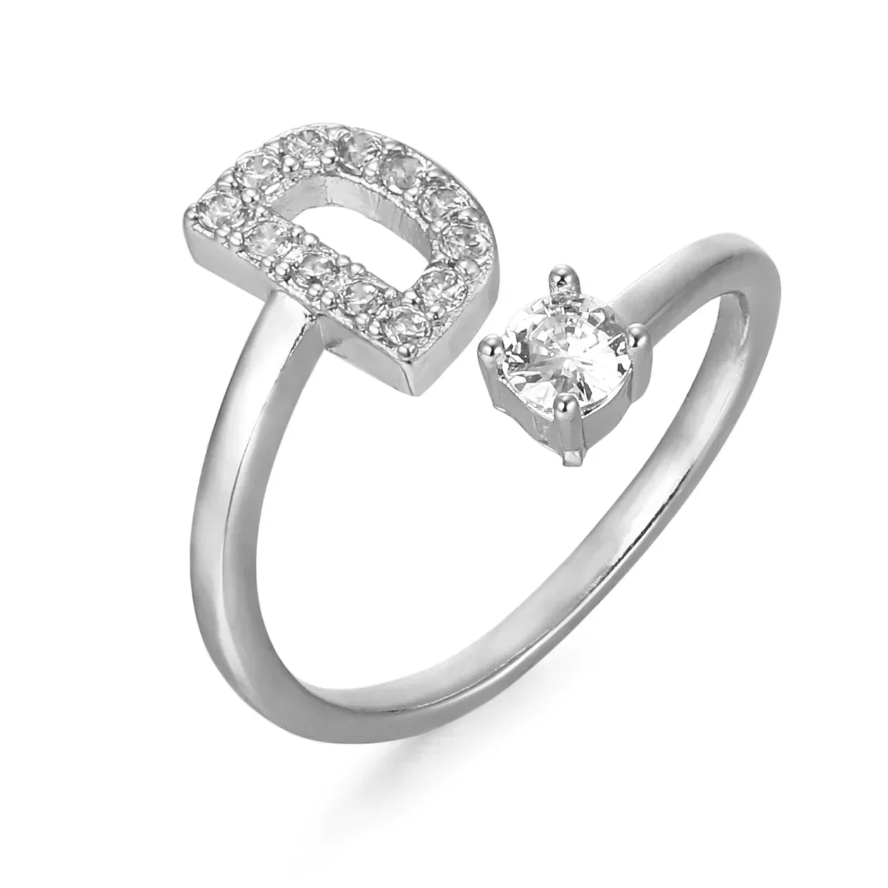 Bague en zirconium avec lettres