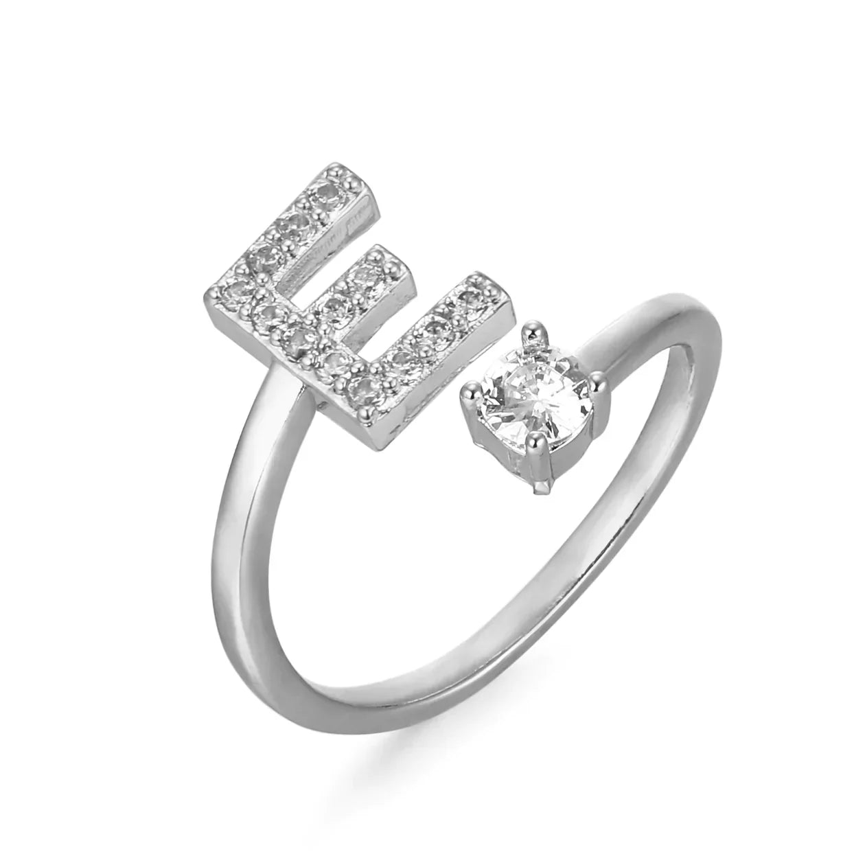 Bague en zirconium avec lettres