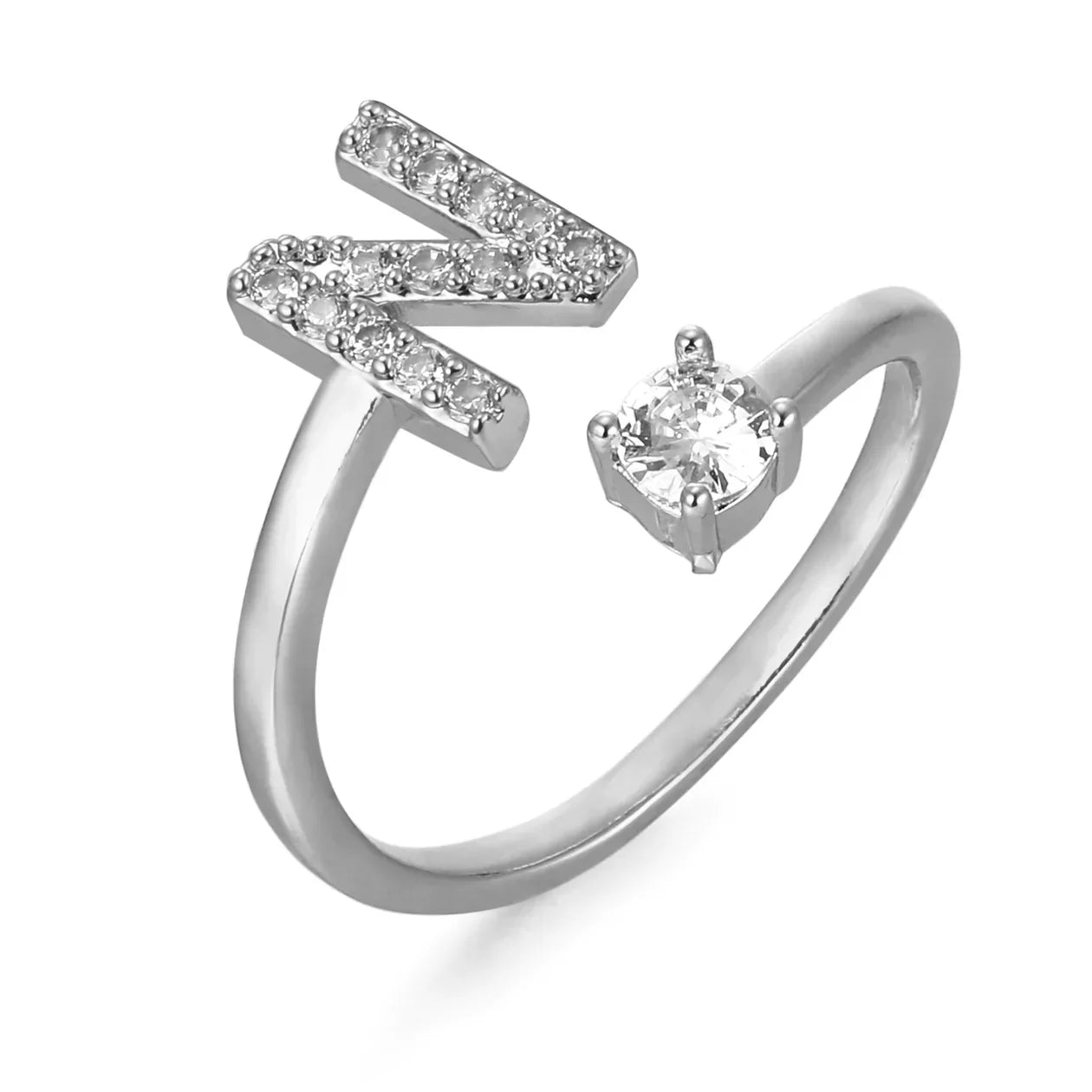 Bague en zirconium avec lettres