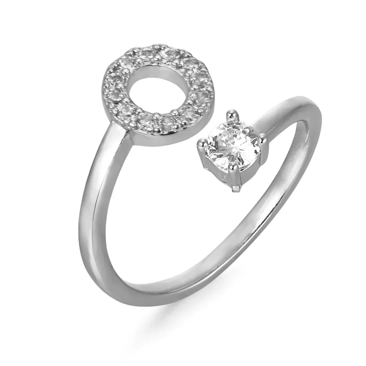 Bague en zirconium avec lettres