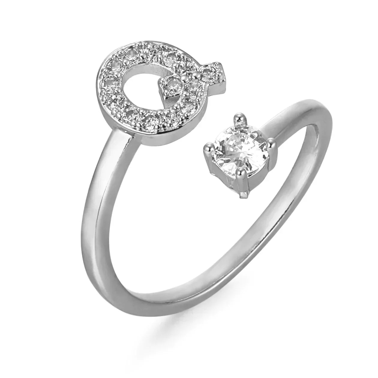 Bague en zirconium avec lettres