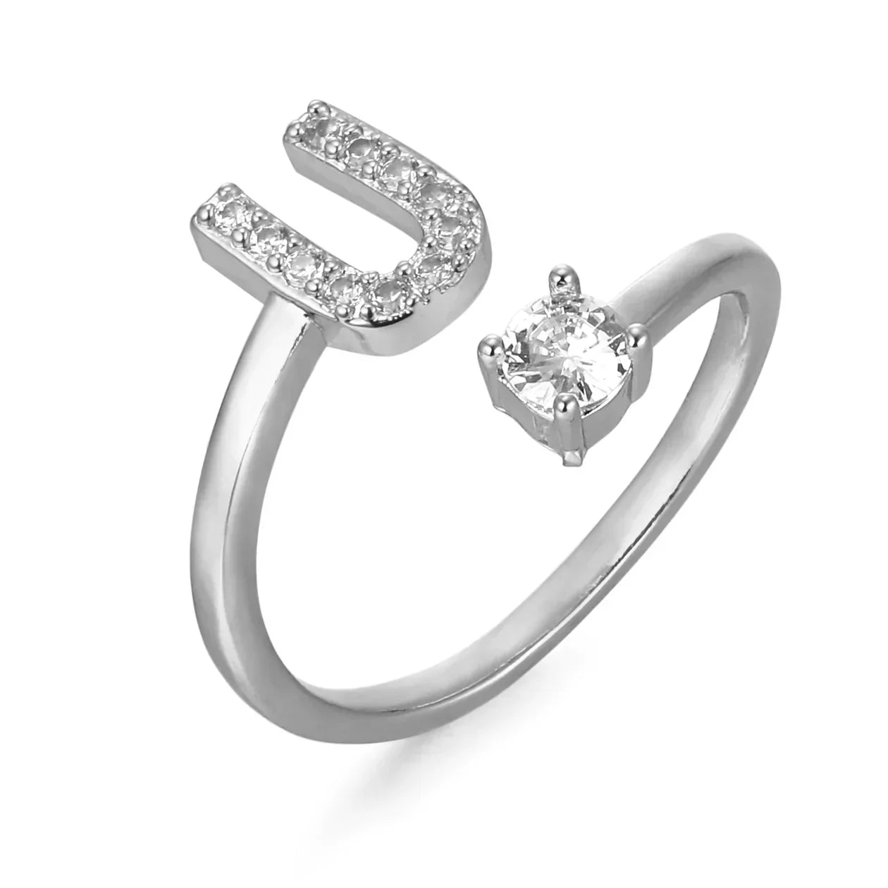 Bague en zirconium avec lettres