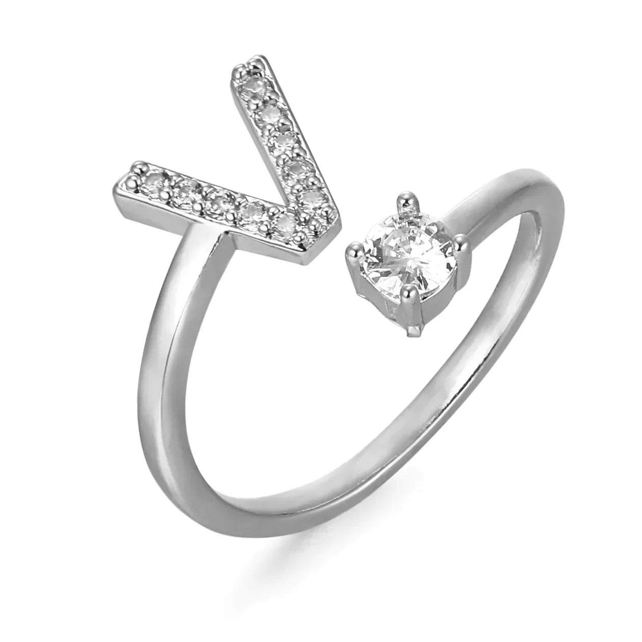 Bague en zirconium avec lettres