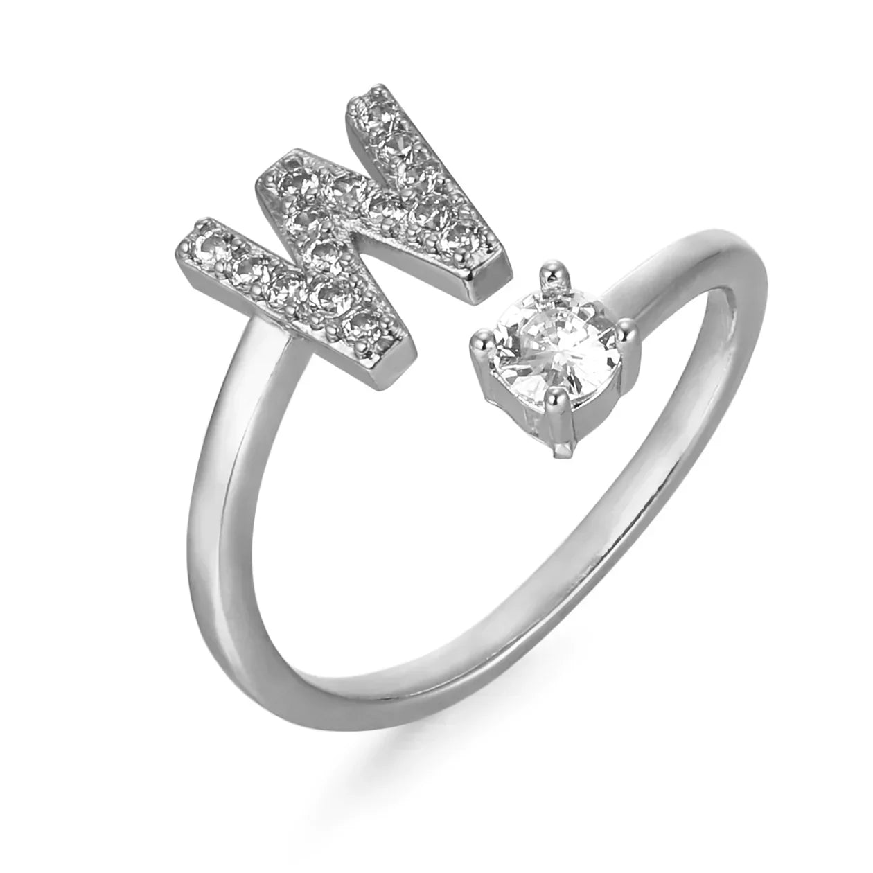 Bague en zirconium avec lettres