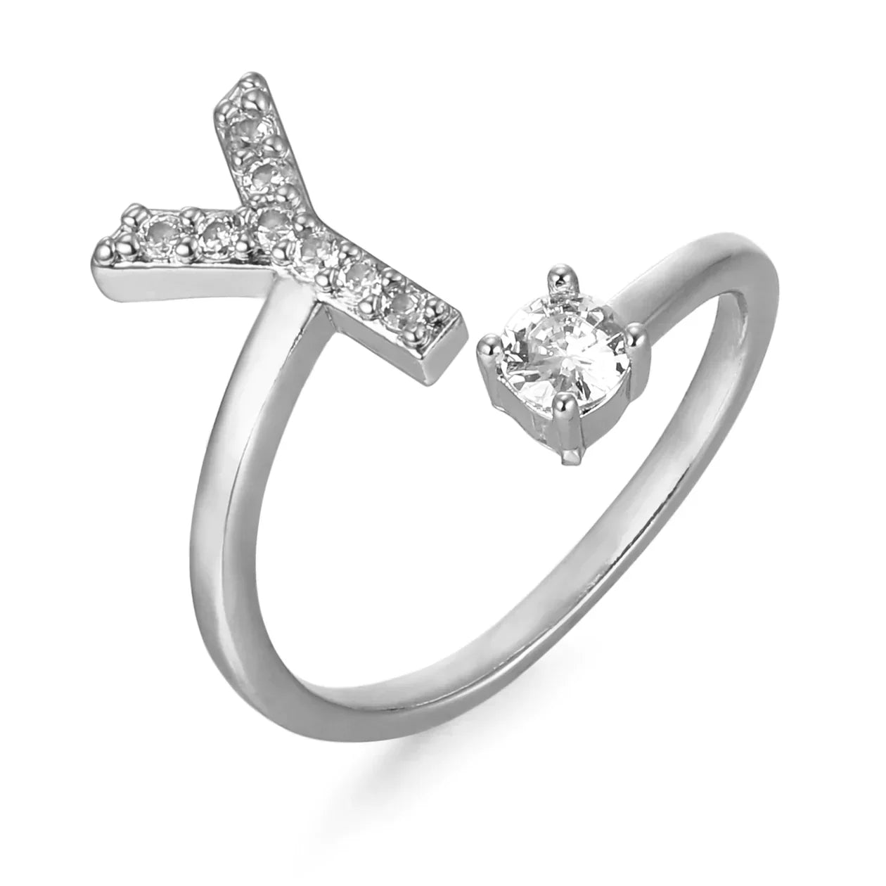 Bague en zirconium avec lettres