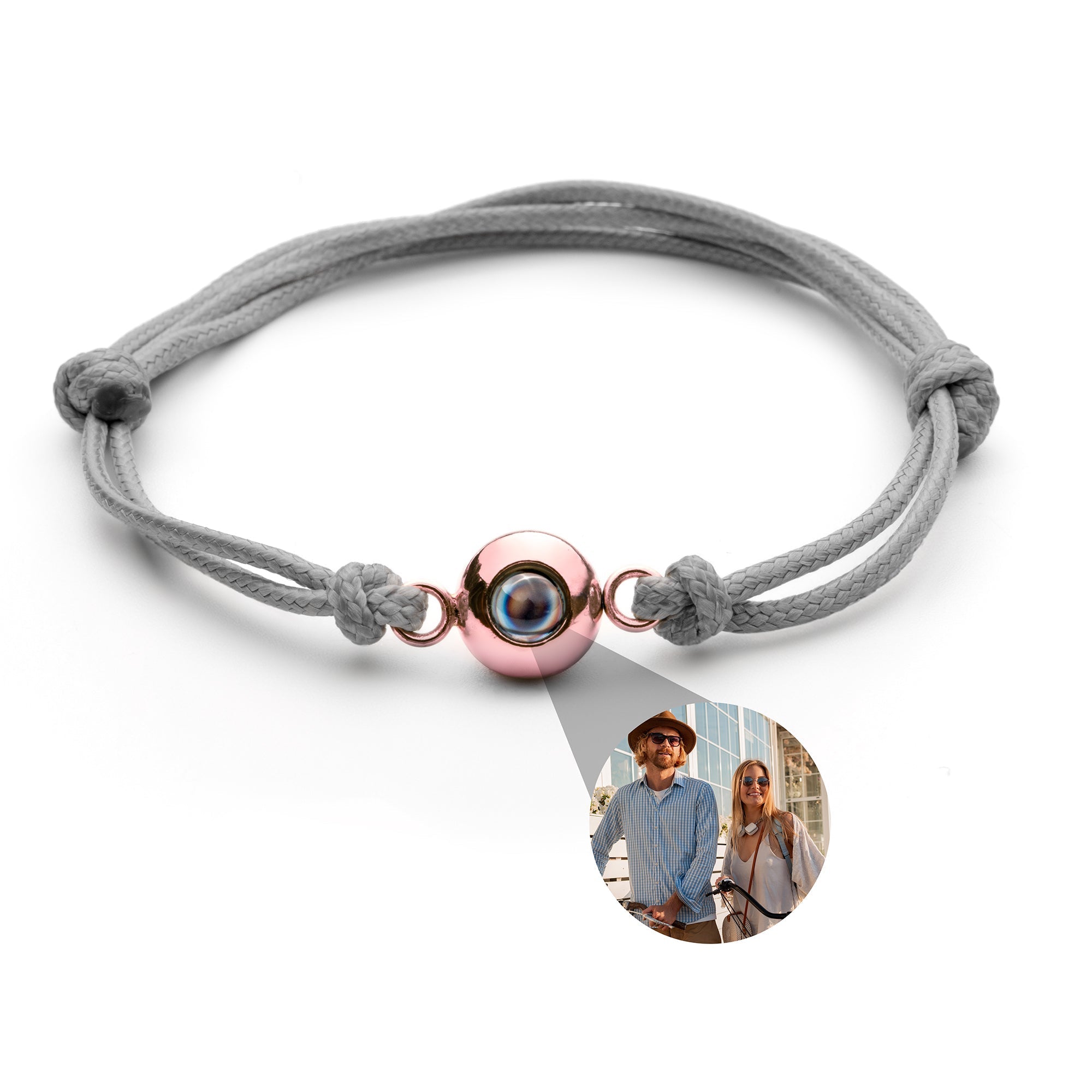 Bracelet photo personnalisé avec votre photo - Nœud marin