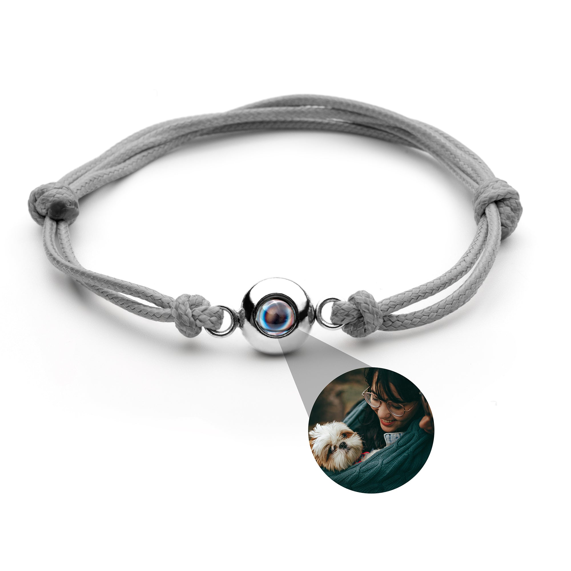 Bracelet photo personnalisé avec votre photo - Nœud marin