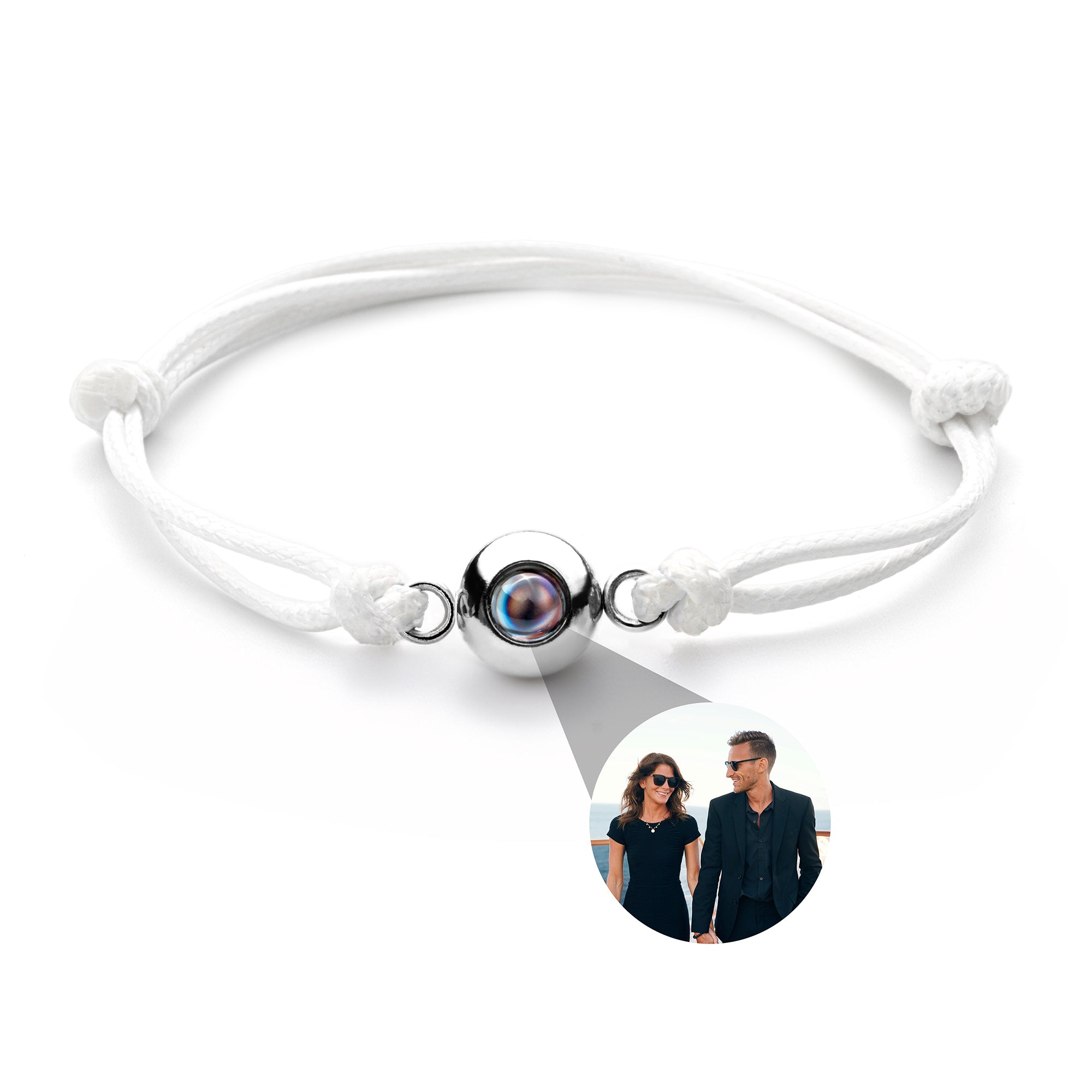 Bracelet photo personnalisé avec votre photo - Nœud marin