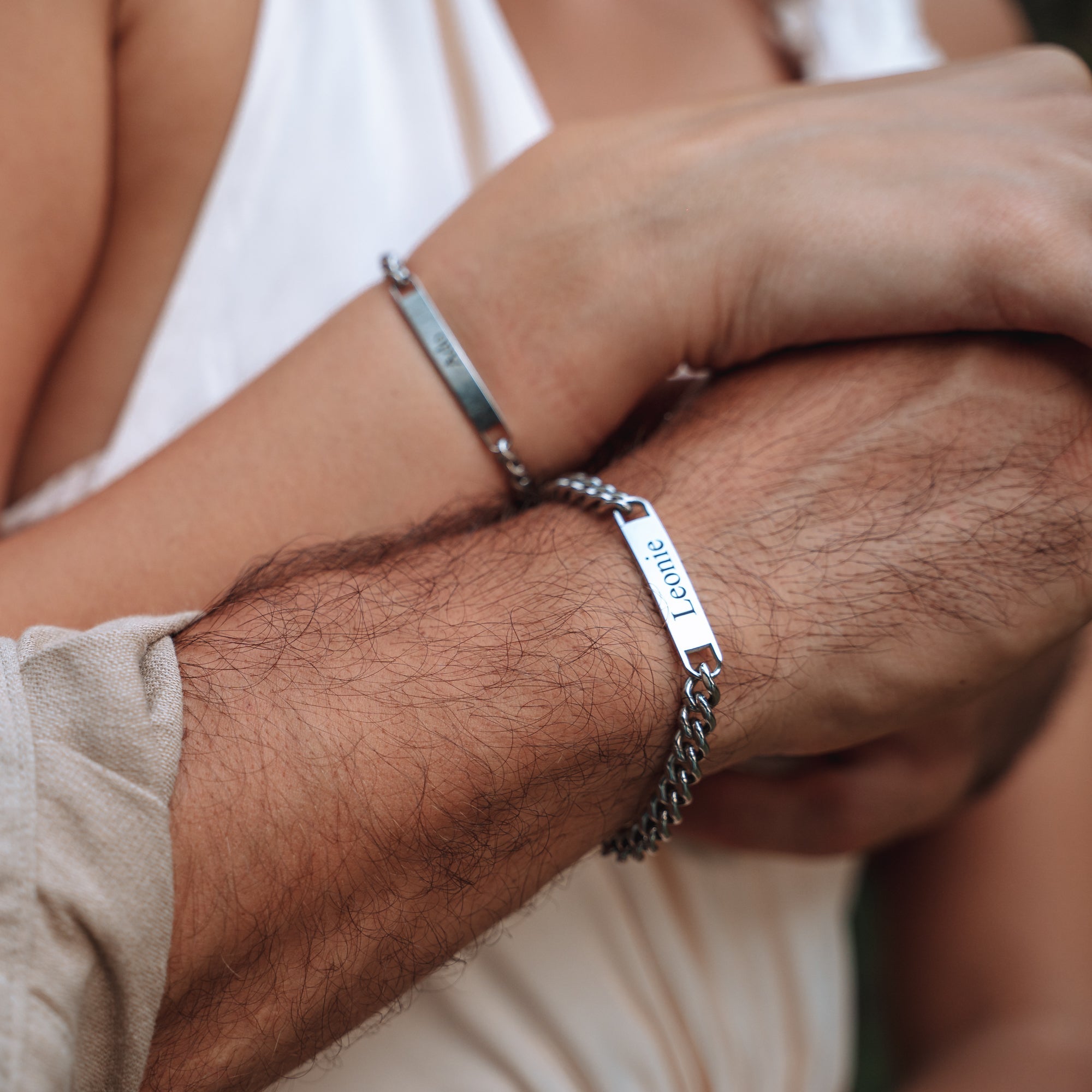 Bracelets de couple avec gravure