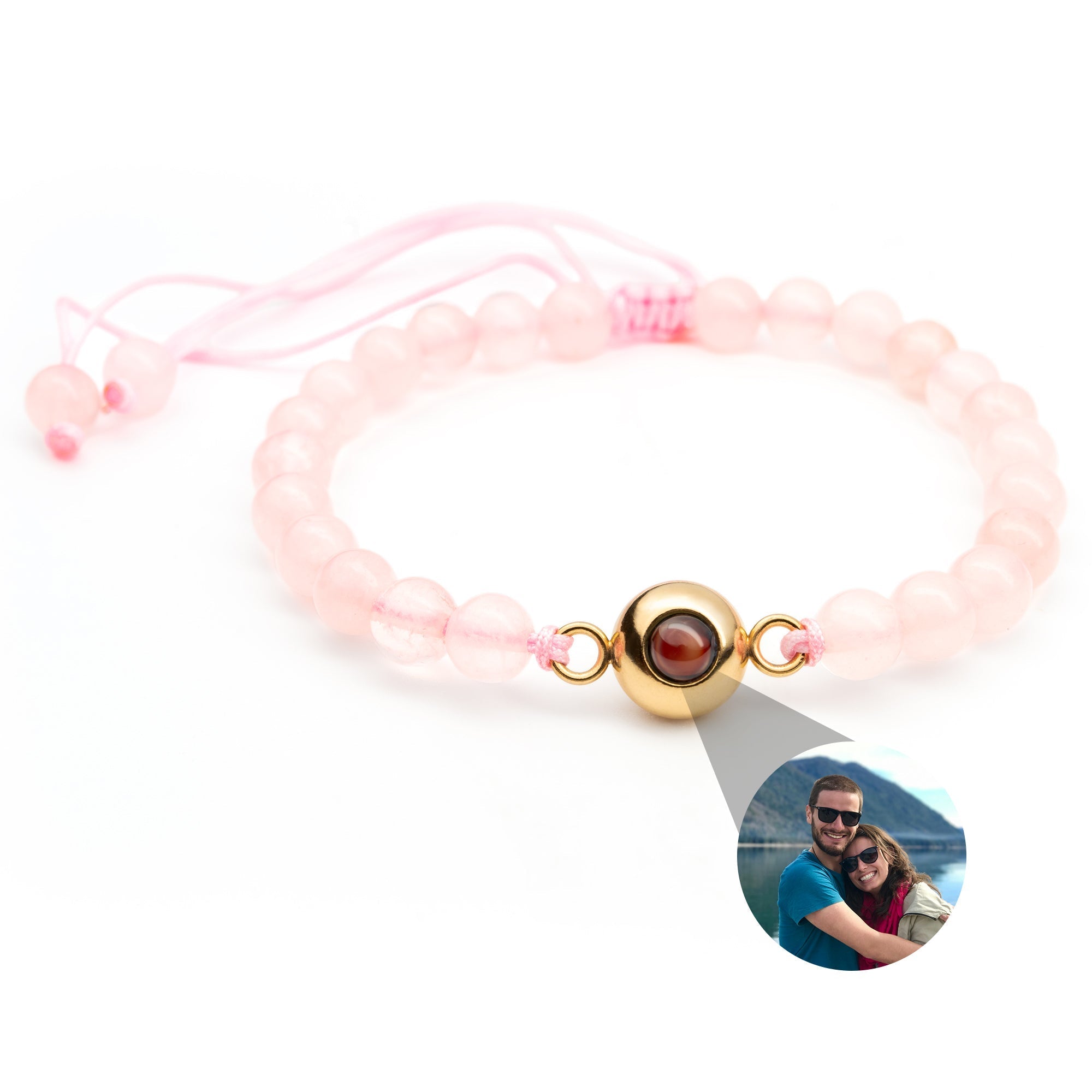Gepersonaliseerde fotoarmband met jouw foto - Parelketting