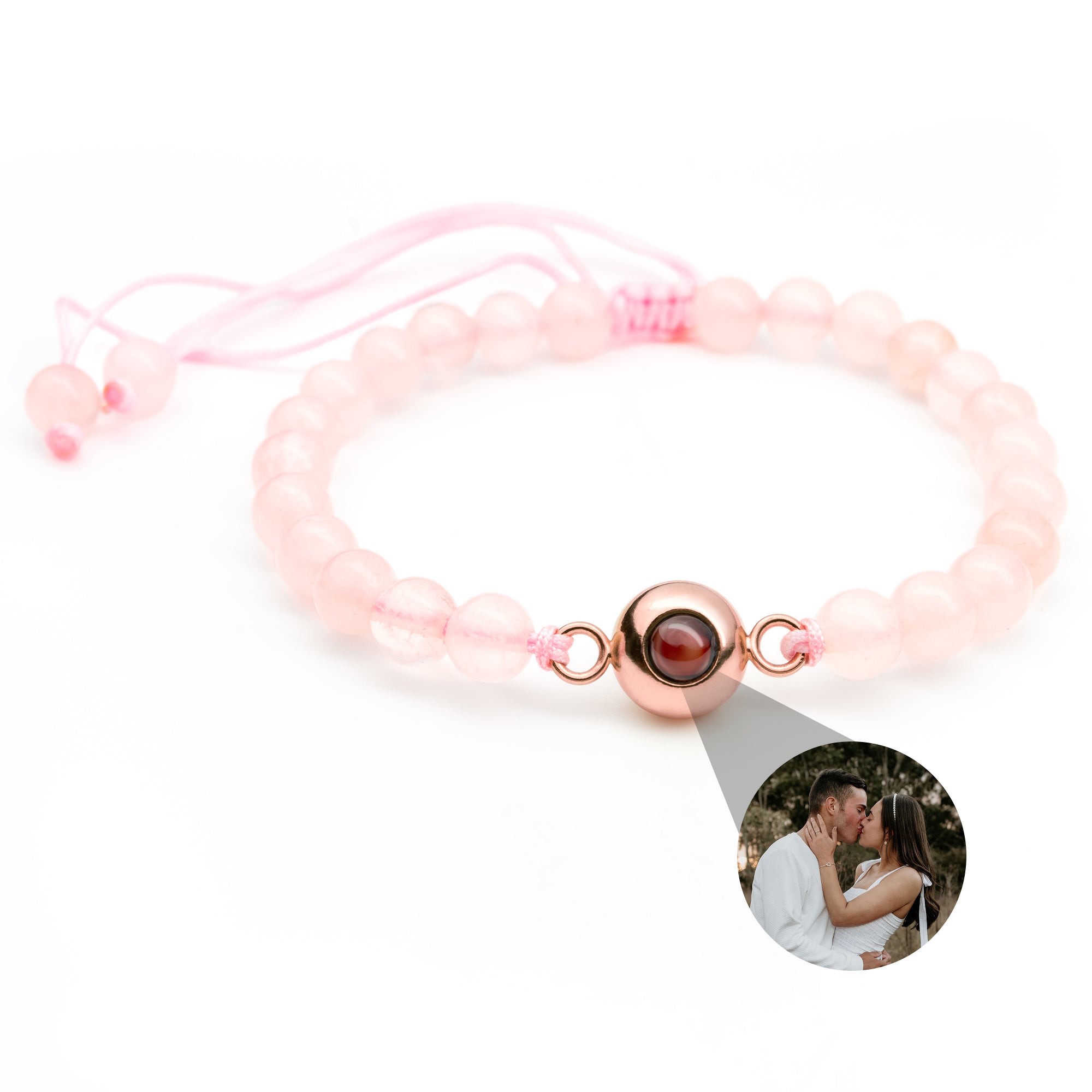 Gepersonaliseerde fotoarmband met jouw foto - Parelketting