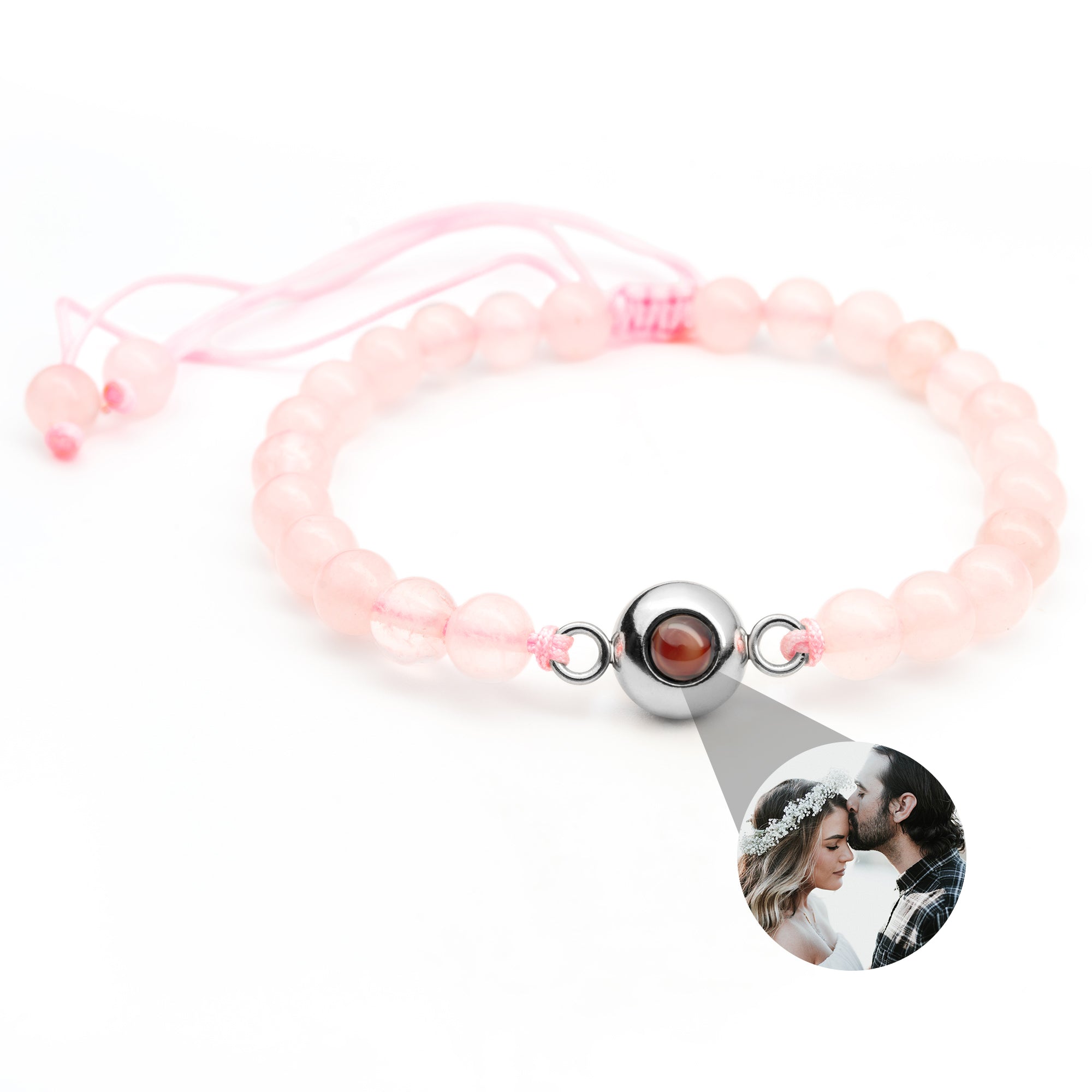 Gepersonaliseerde fotoarmband met jouw foto - Parelketting