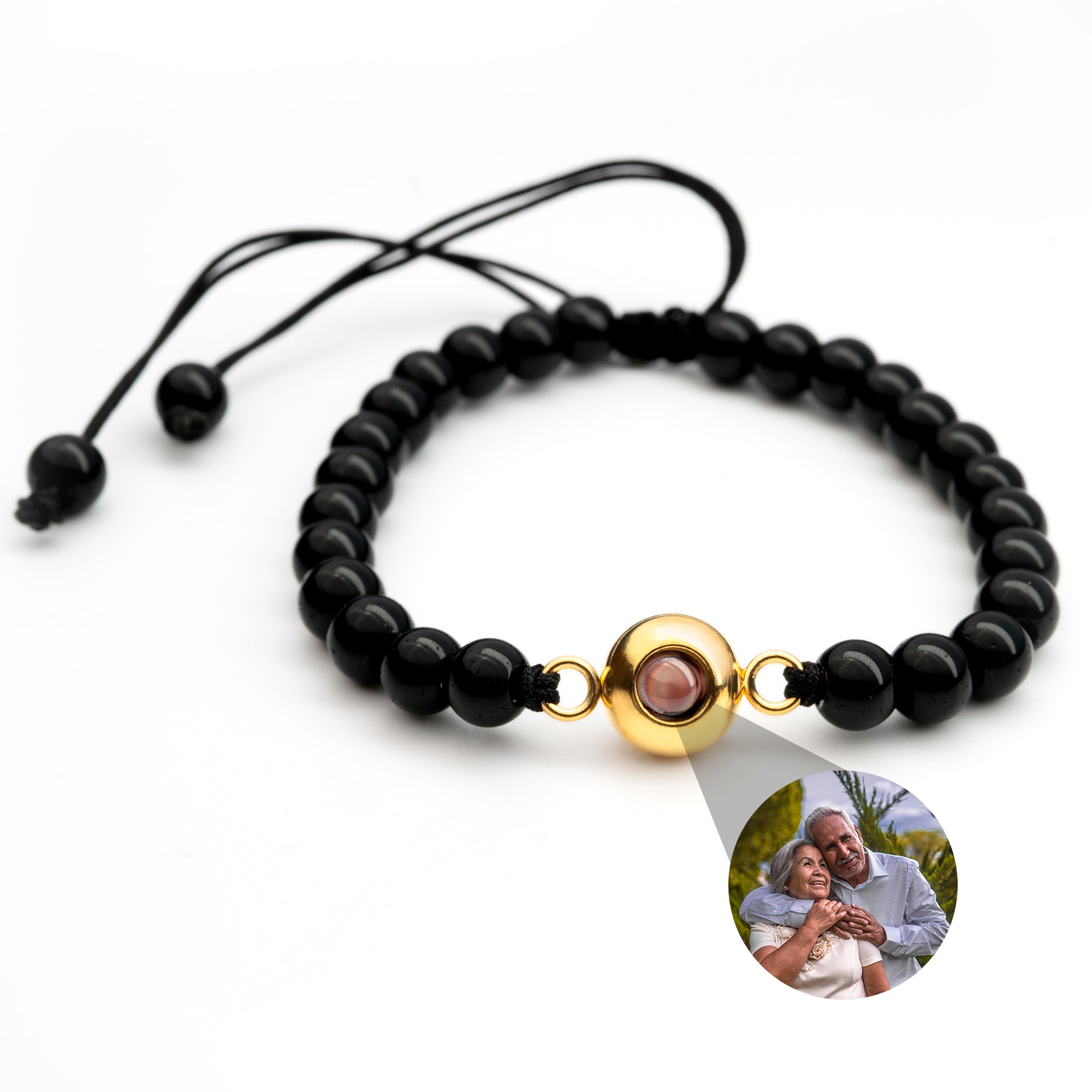 Gepersonaliseerde fotoarmband met jouw foto - Parelketting