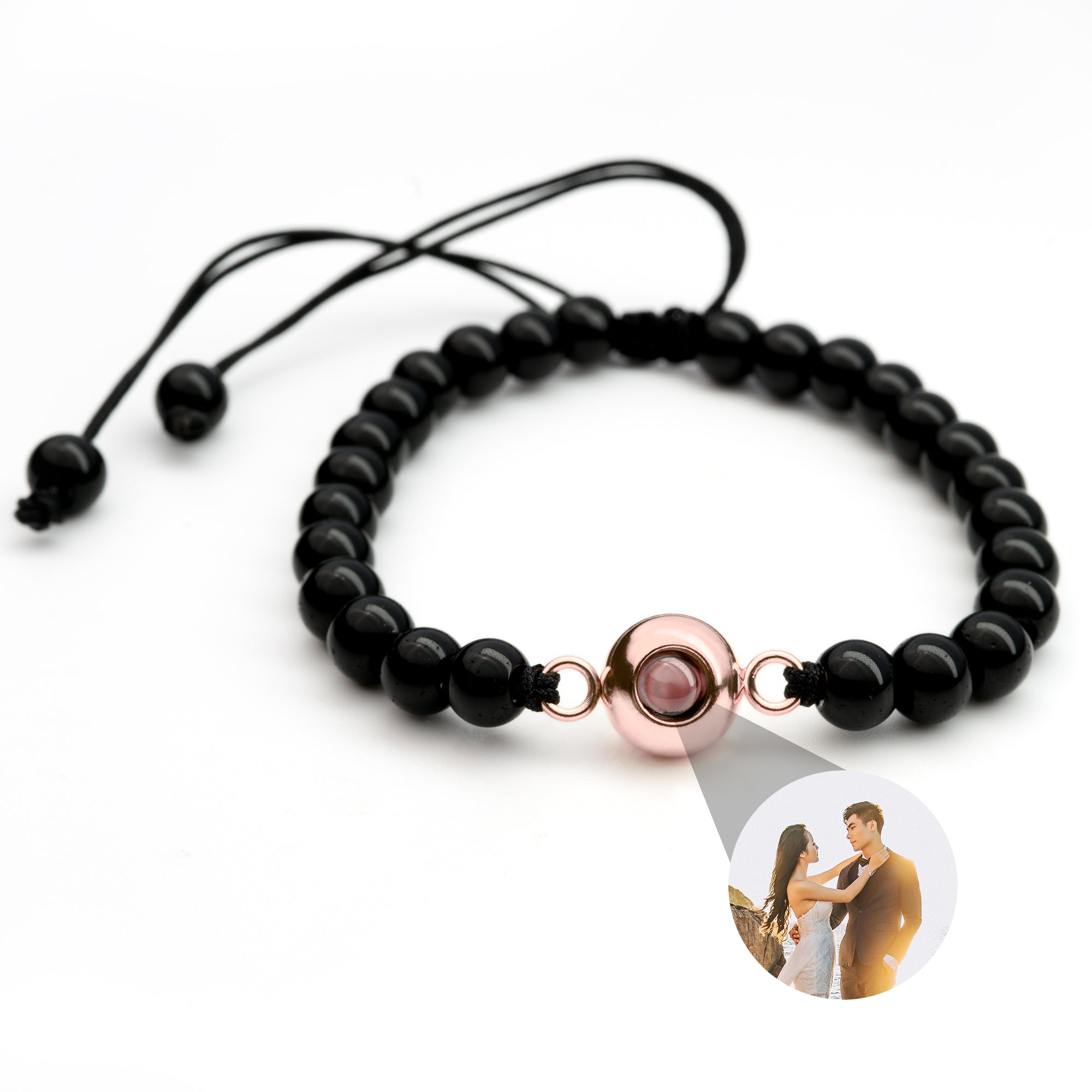Gepersonaliseerde fotoarmband met jouw foto - Parelketting