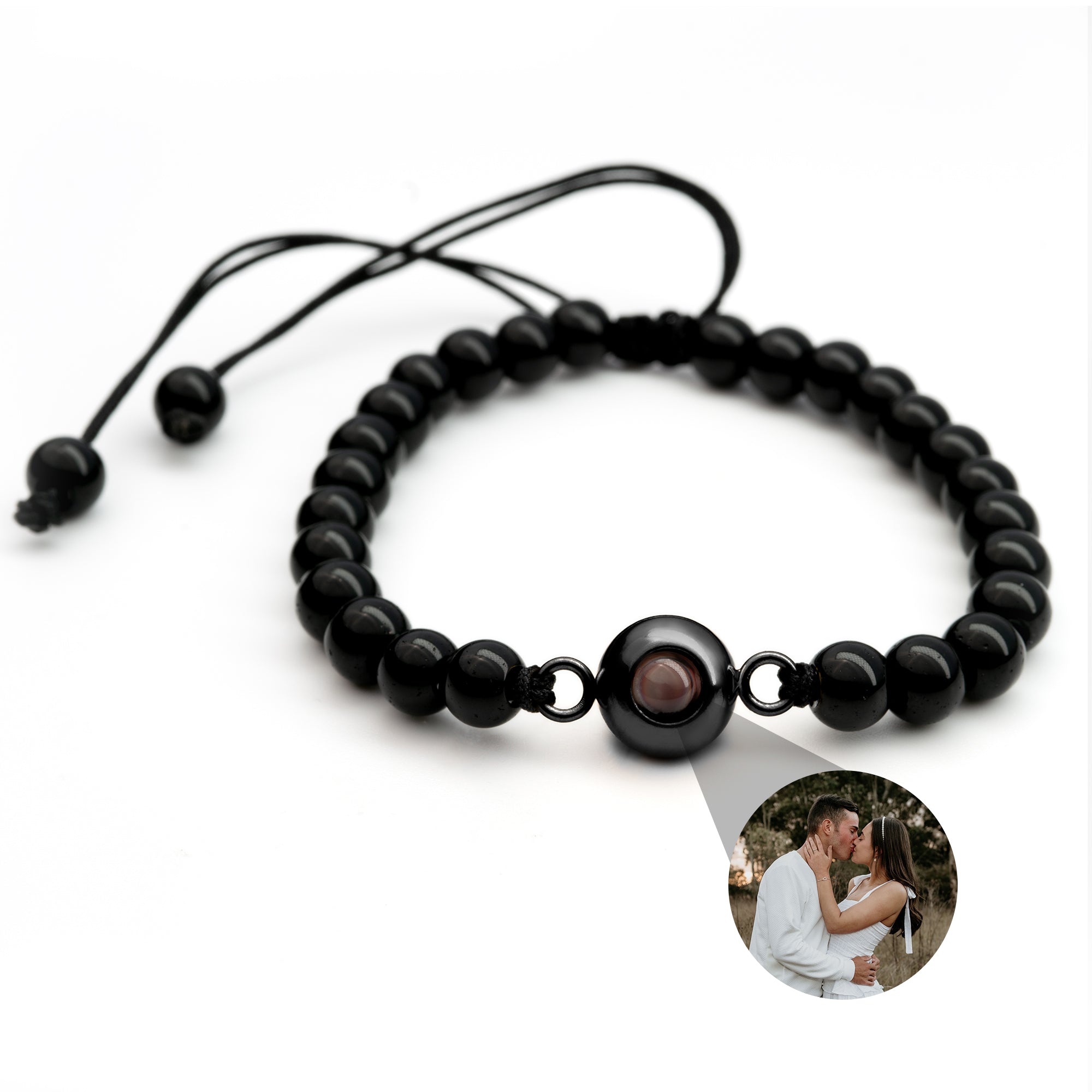 Gepersonaliseerde fotoarmband met jouw foto - Parelketting