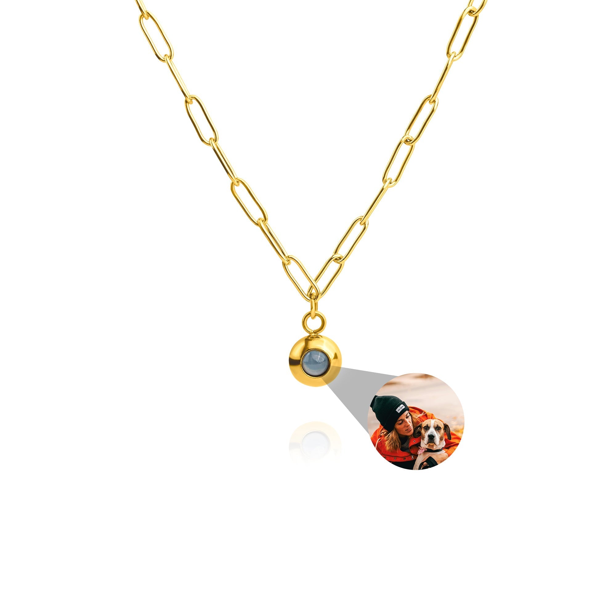Collier photo personnalisé avec votre propre photo - Chaîne à maillons