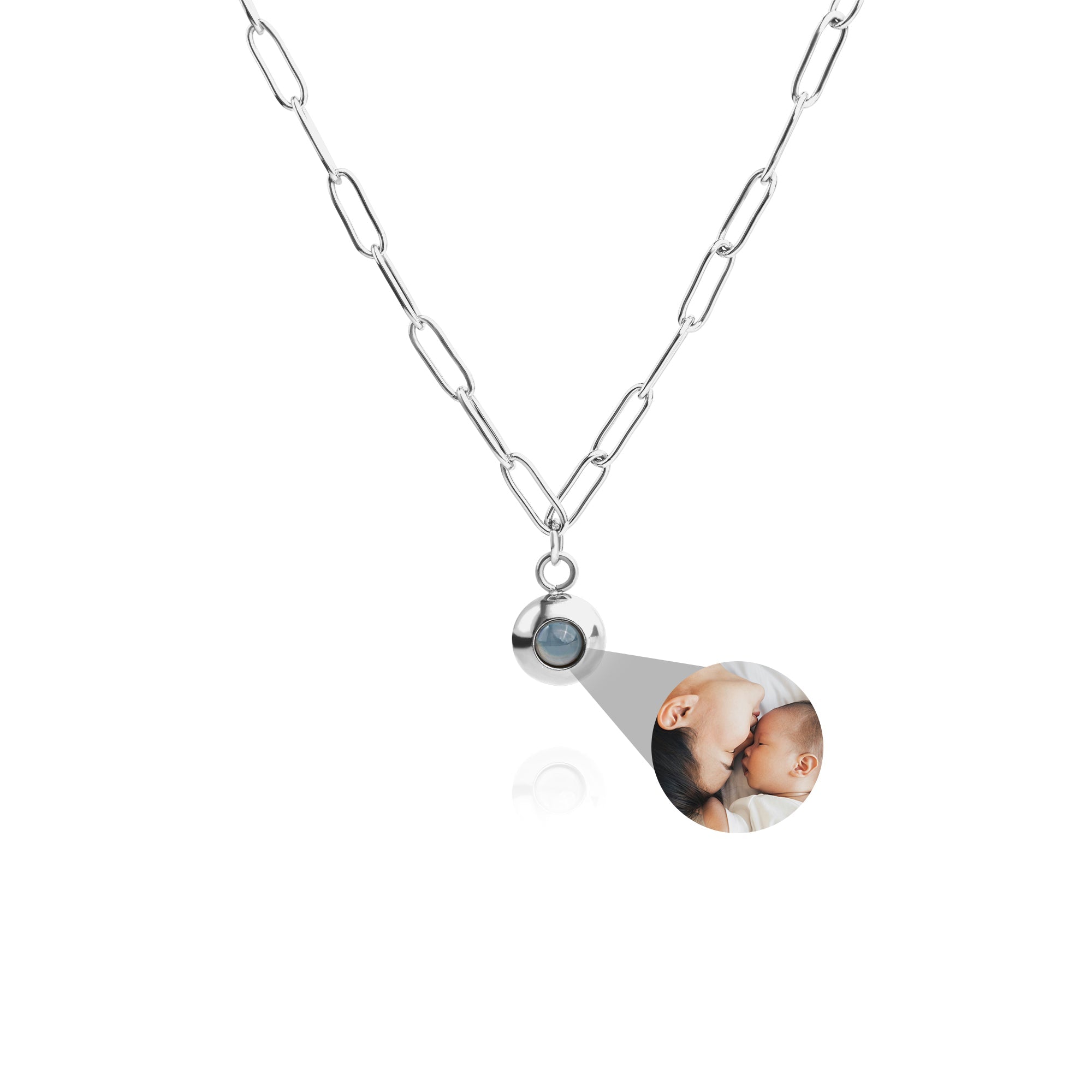 Collier photo personnalisé avec votre propre photo - Chaîne à maillons