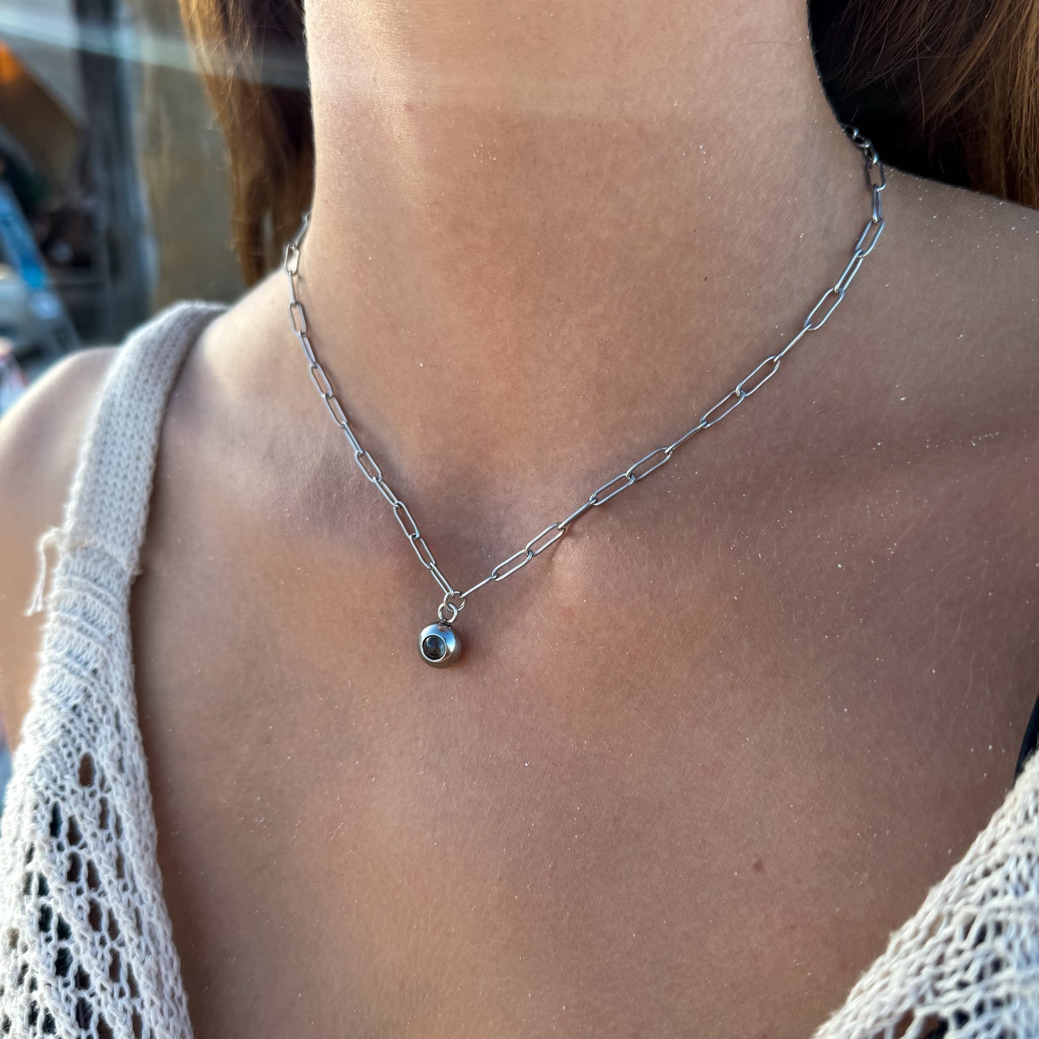 Collier photo personnalisé avec votre propre photo - Chaîne à maillons
