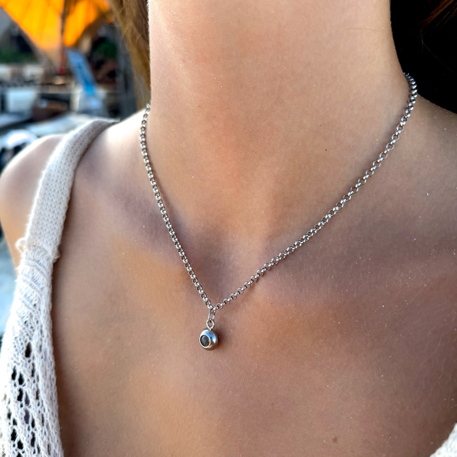 Gepersonaliseerde fotoketting met je eigen foto - Rolo-ketting
