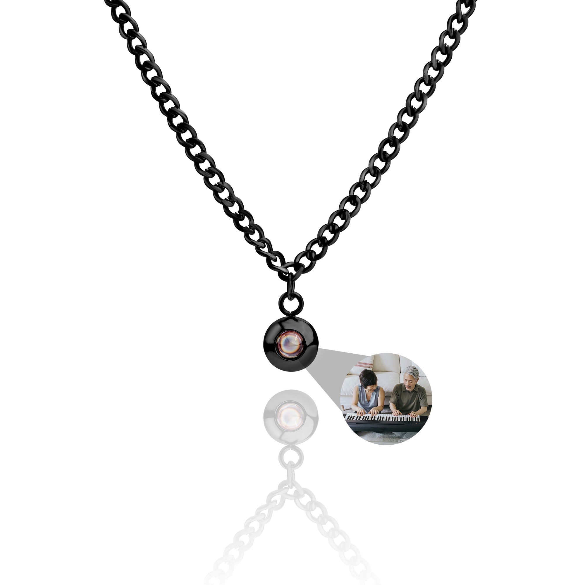 Collier photo personnalisé avec ta propre photo - Chaîne cubaine