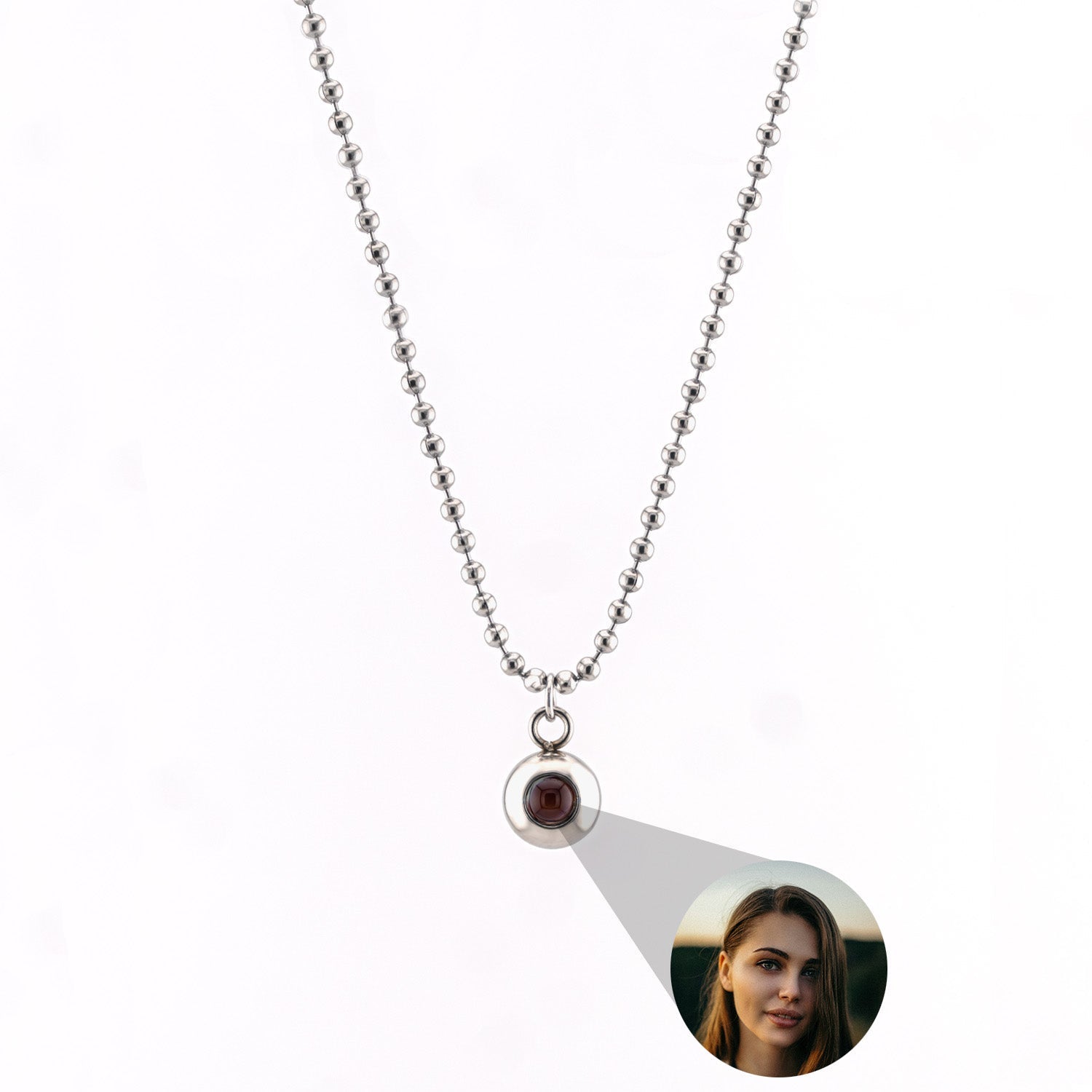 Collier photo personnalisé avec votre propre photo - chaîne à billes