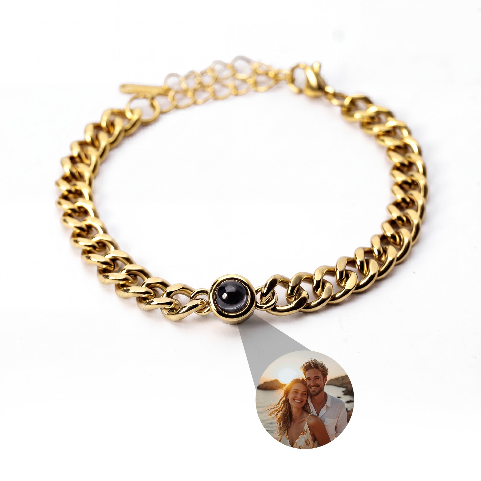 Bracelet photo personnalisé avec ta photo - Chaîne cubaine