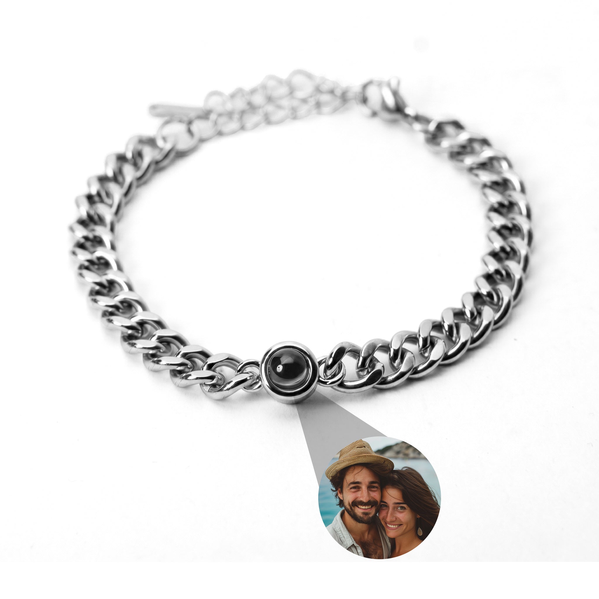 Bracelet photo personnalisé avec ta photo - Chaîne cubaine