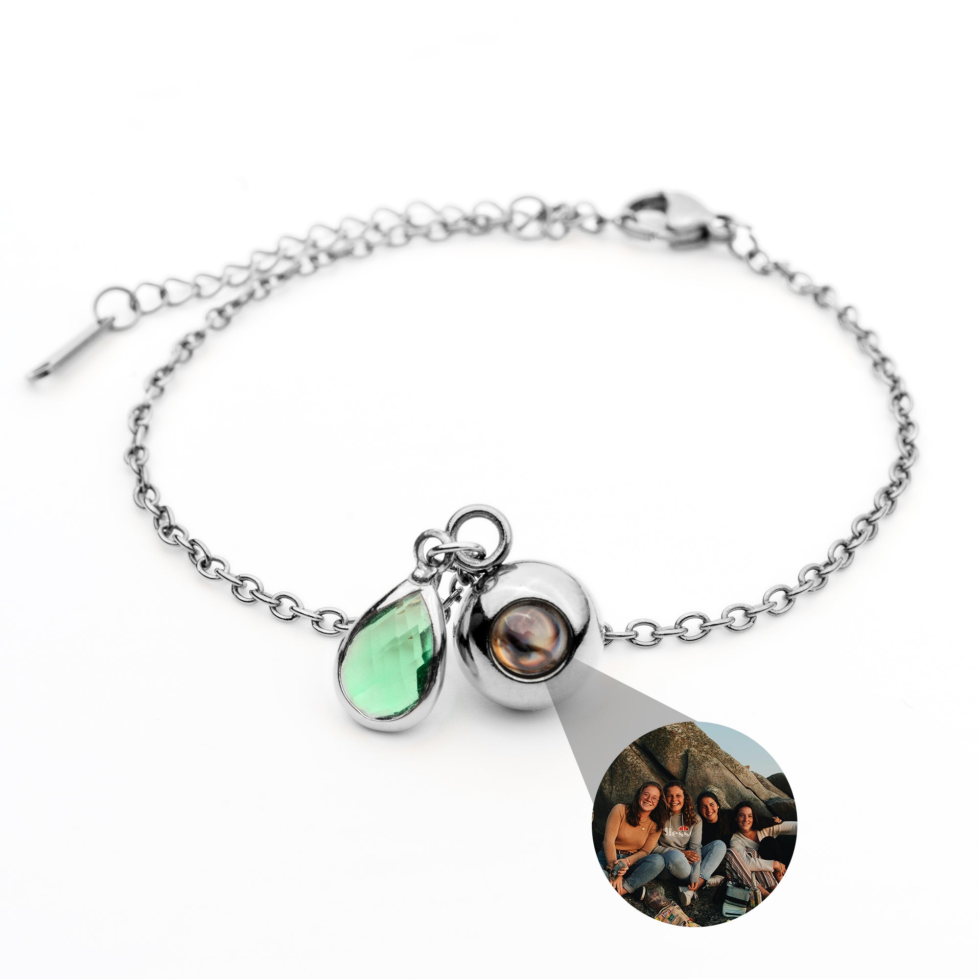 Bracelet photo personnalisé avec votre photo - Pierre de naissance